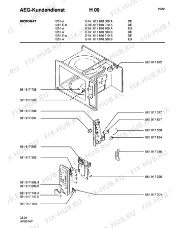 Взрыв-схема микроволновой печи Aeg MC 1251 - D/EURO - Схема узла Section2